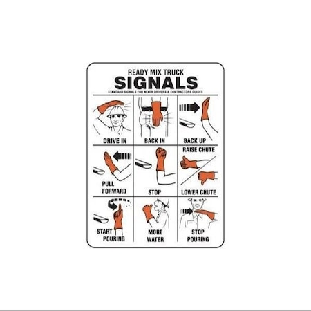 Accuform SAFETY SIGN READY MIX TRUCK SIGNALS MEQM512XT
